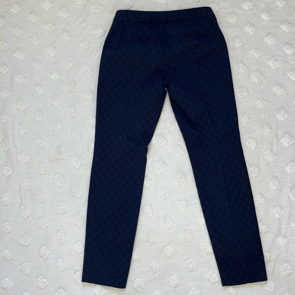 Lilly Pulitzer Kelly Textured Ankle Skinny Pant Trouser Midnight Navy Size 4 - Picture 4 of 11